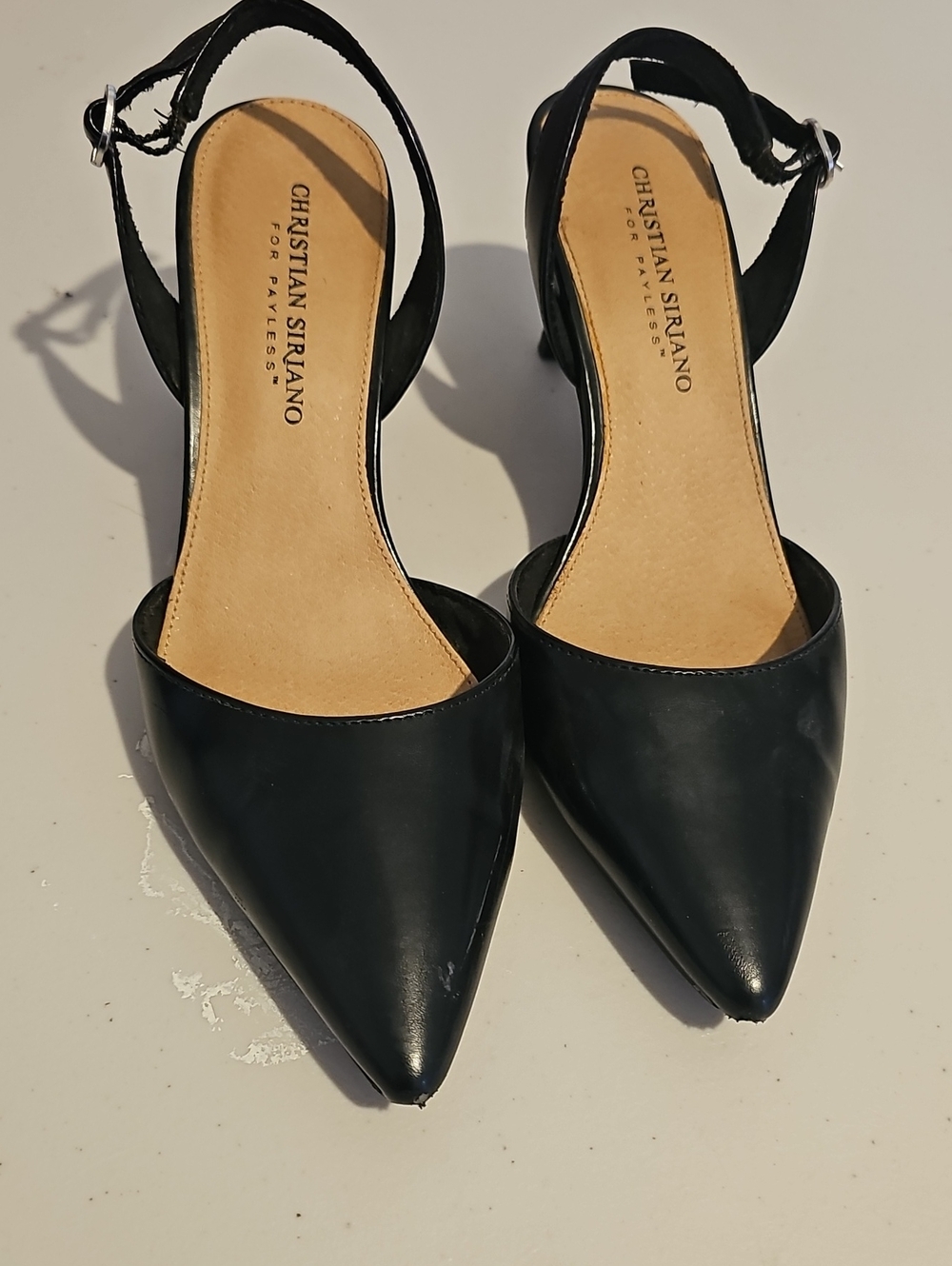 Christian Siriano Black Pointed Toe Ankle-Strap Pumps